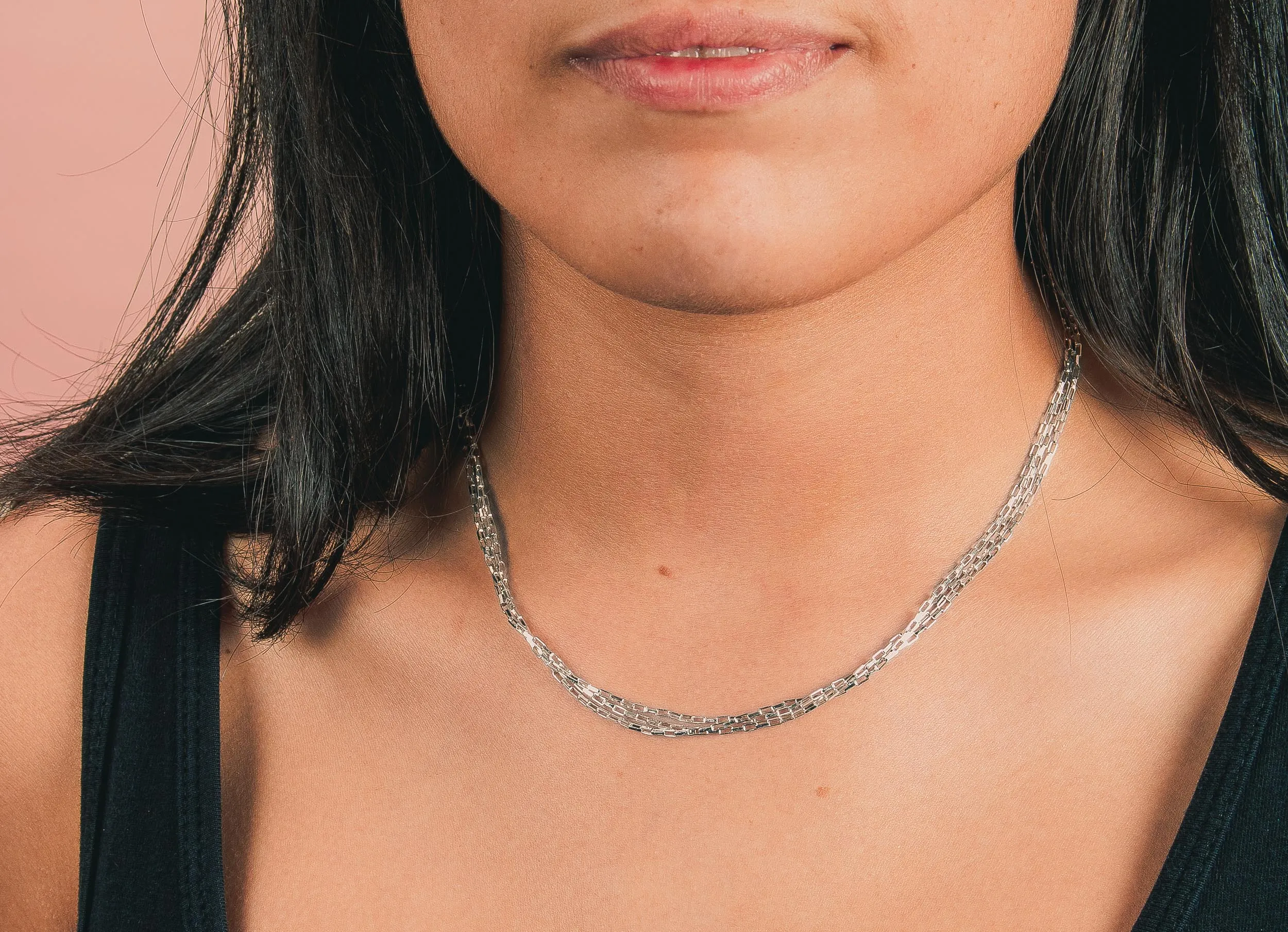 Triple Box Chain Necklace