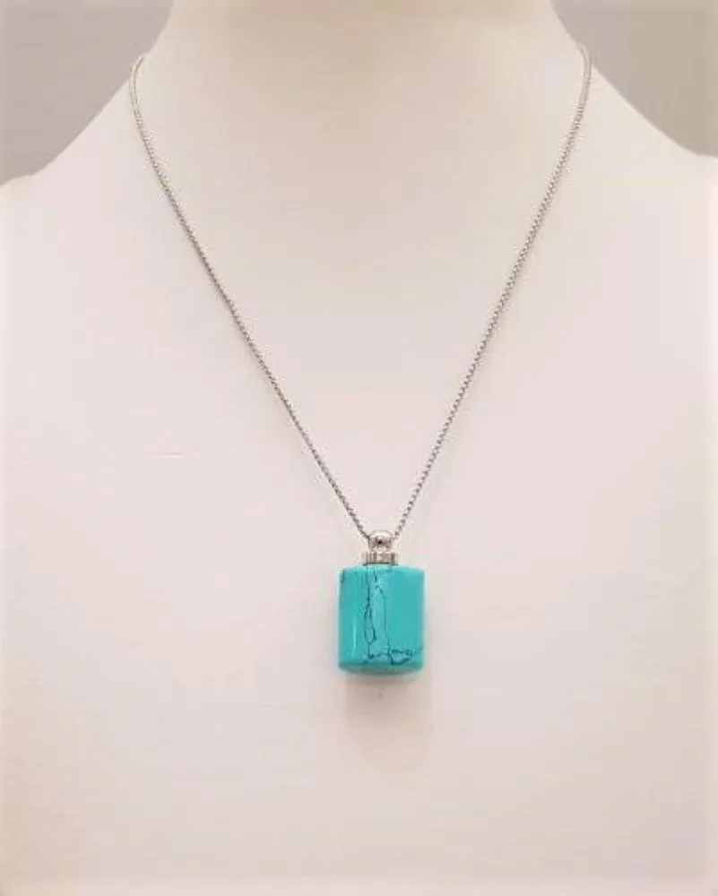 Turquoise Square Essential Oil Bottle Pendant