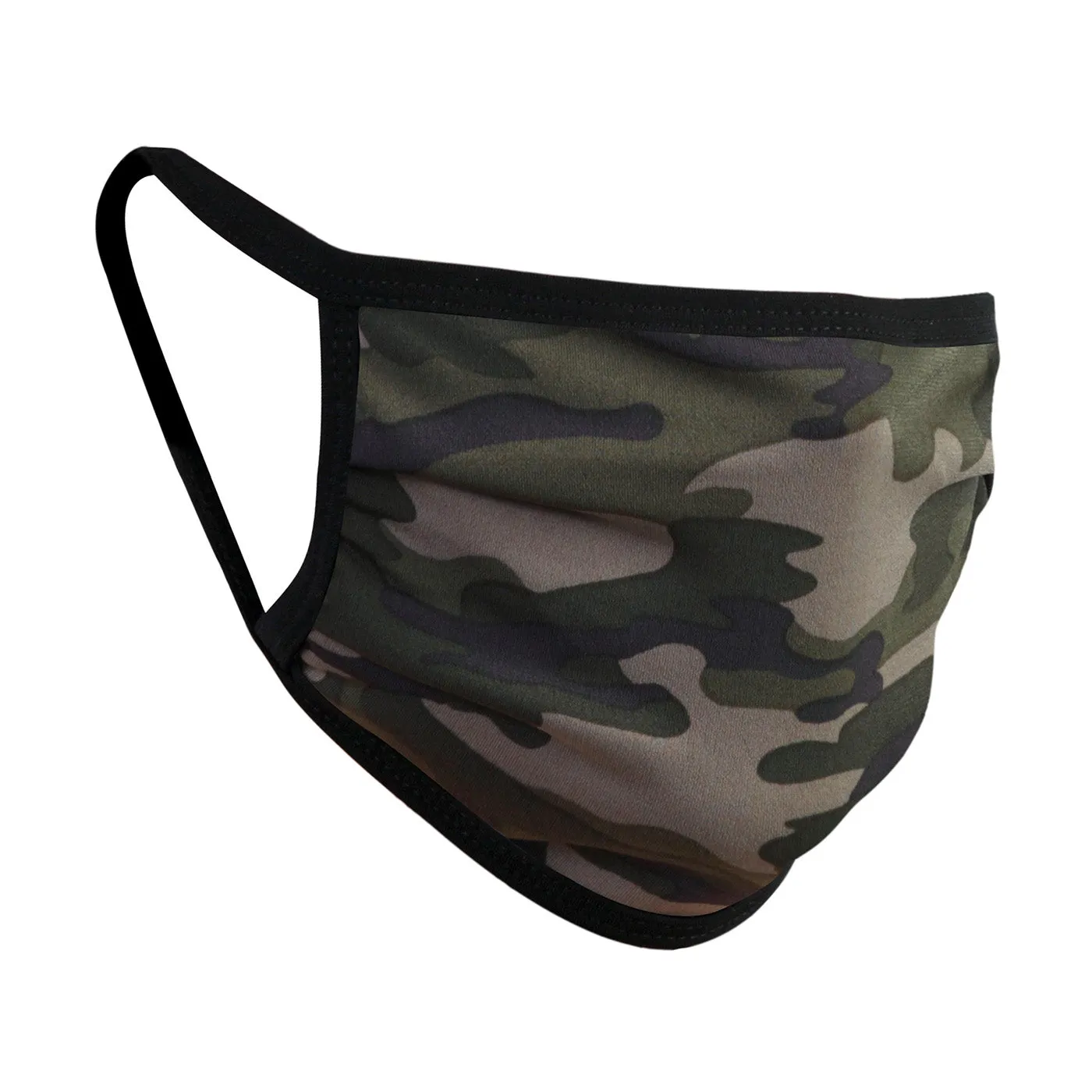 Unisex "American Me" Deep Green Army Camo Double Layered Mask -Pleated Design