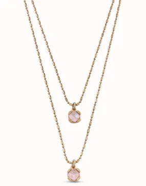 Uno de 50 Gold Aura Pink Necklace