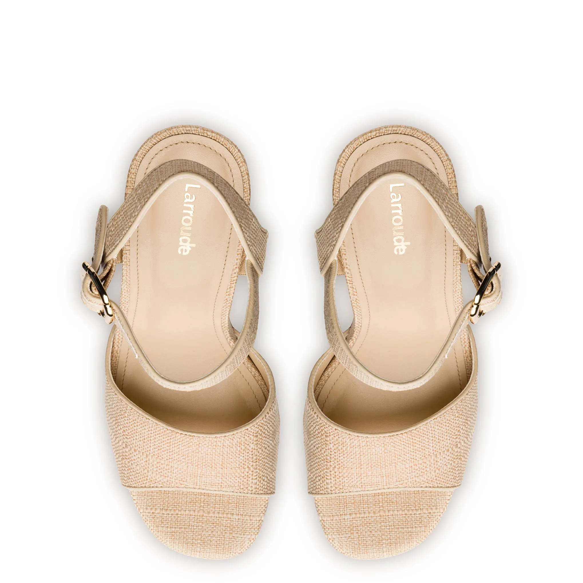 Vanessa Platform Sandal In Beige Raffia