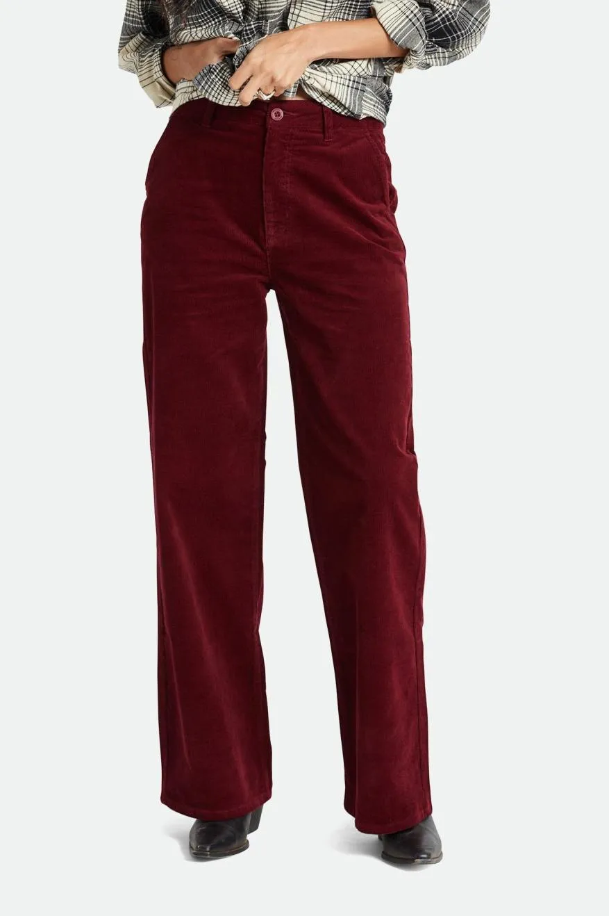 Victory Full Length Wide Leg Pant - Dark Burgundy