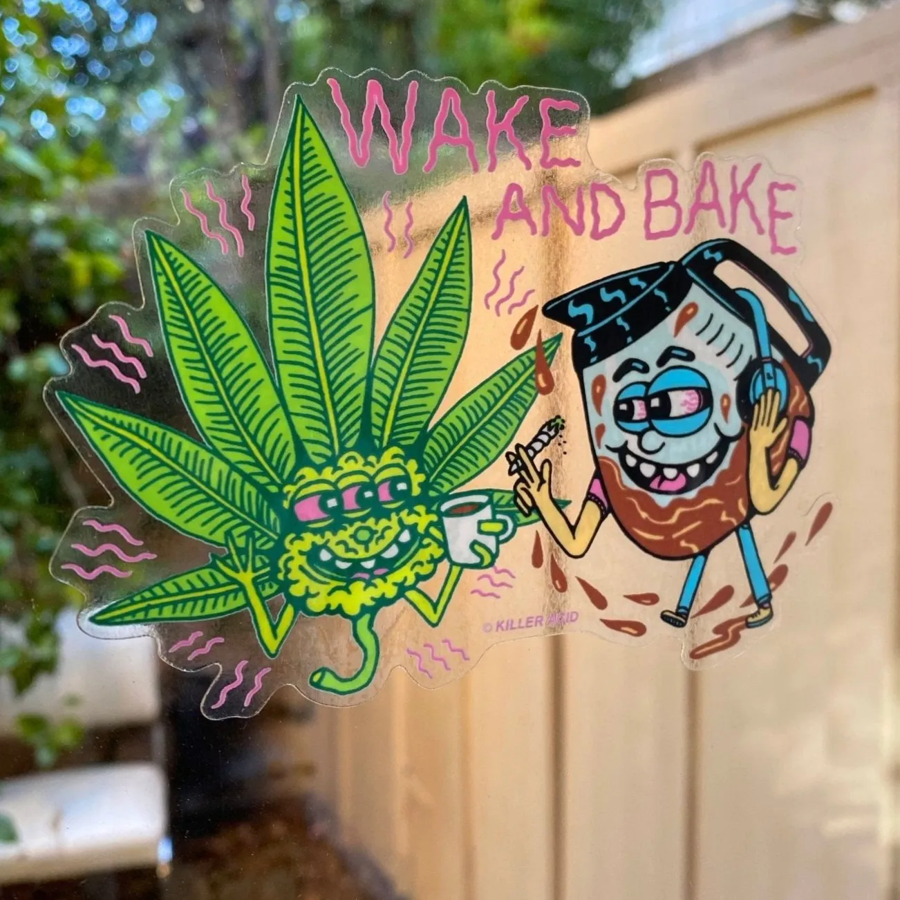 Wake and Bake Clear Sticker