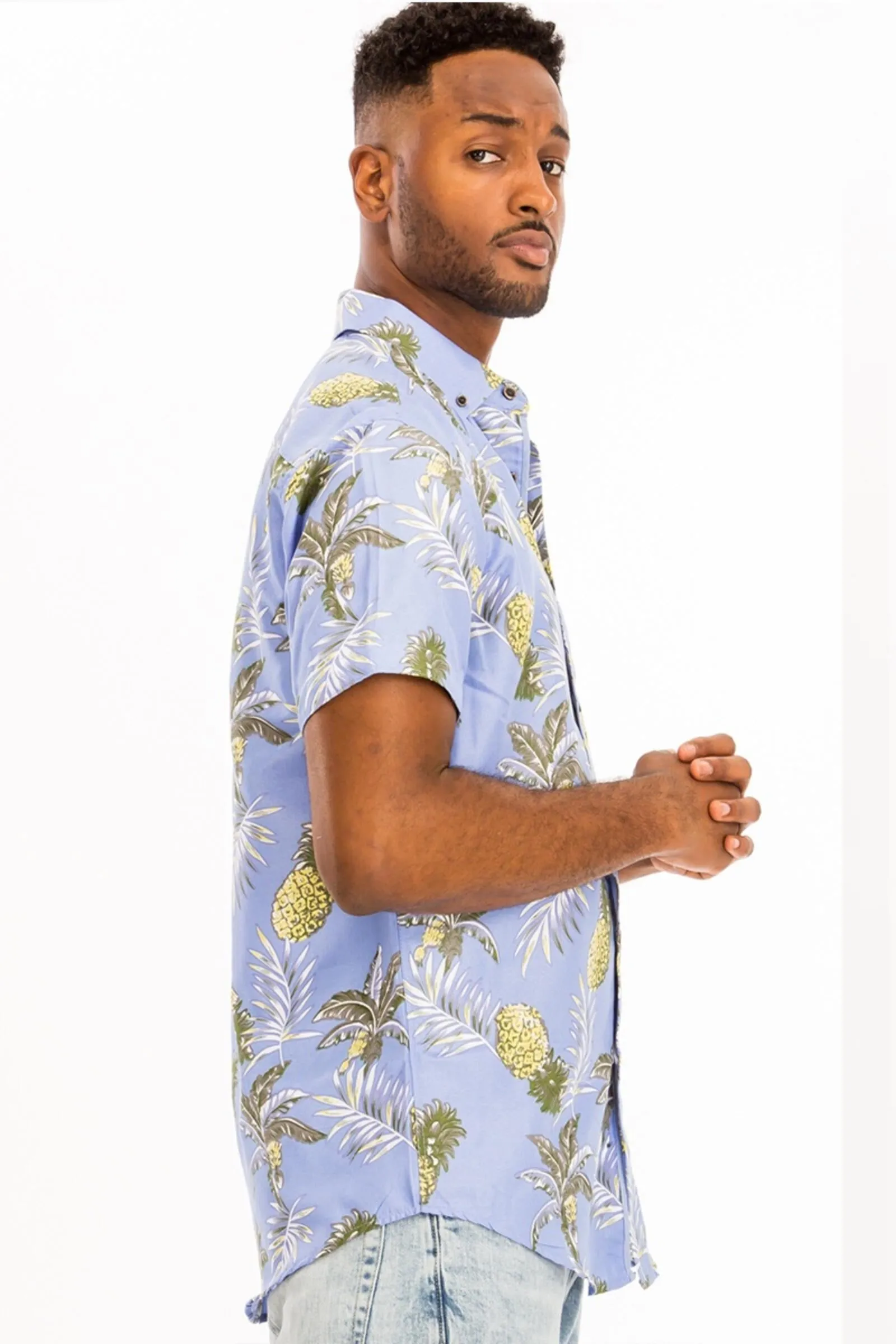 WEIV Piña Time Print Button Down Shirt