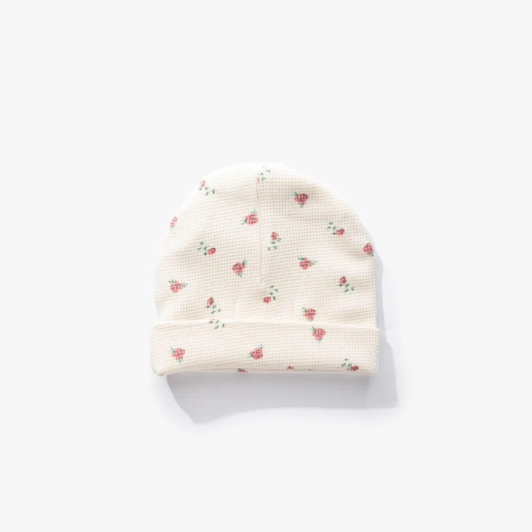 Winter Rose Waffle Hat