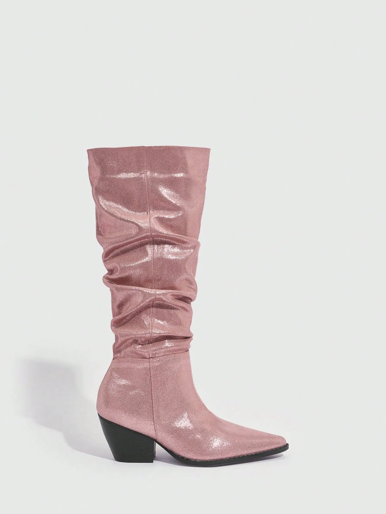 Woman Shoes Fashion Point Toe Versatile Pink Western Boots Valentines Day