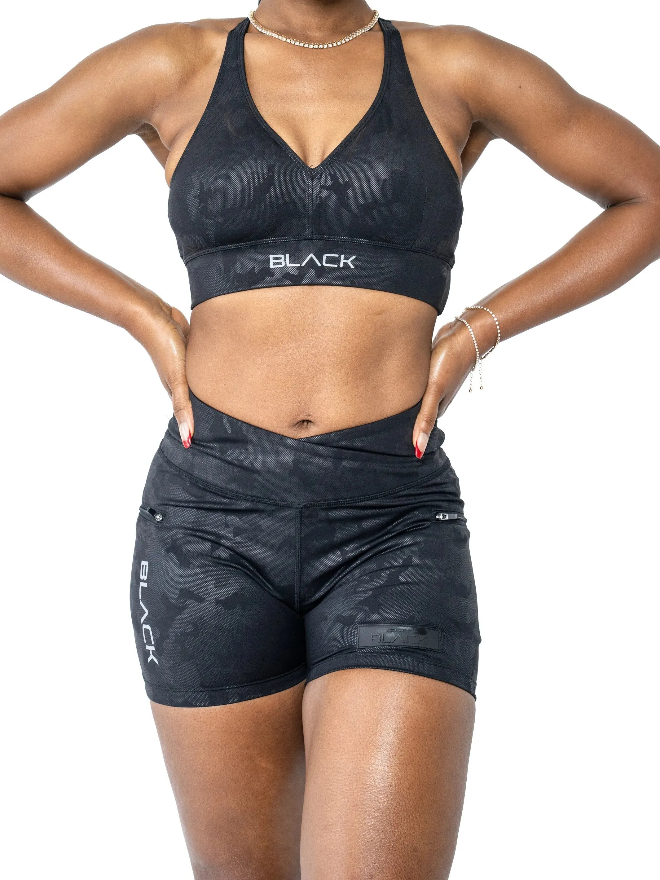 Women's Black Camo 2.0 Biker Shorts