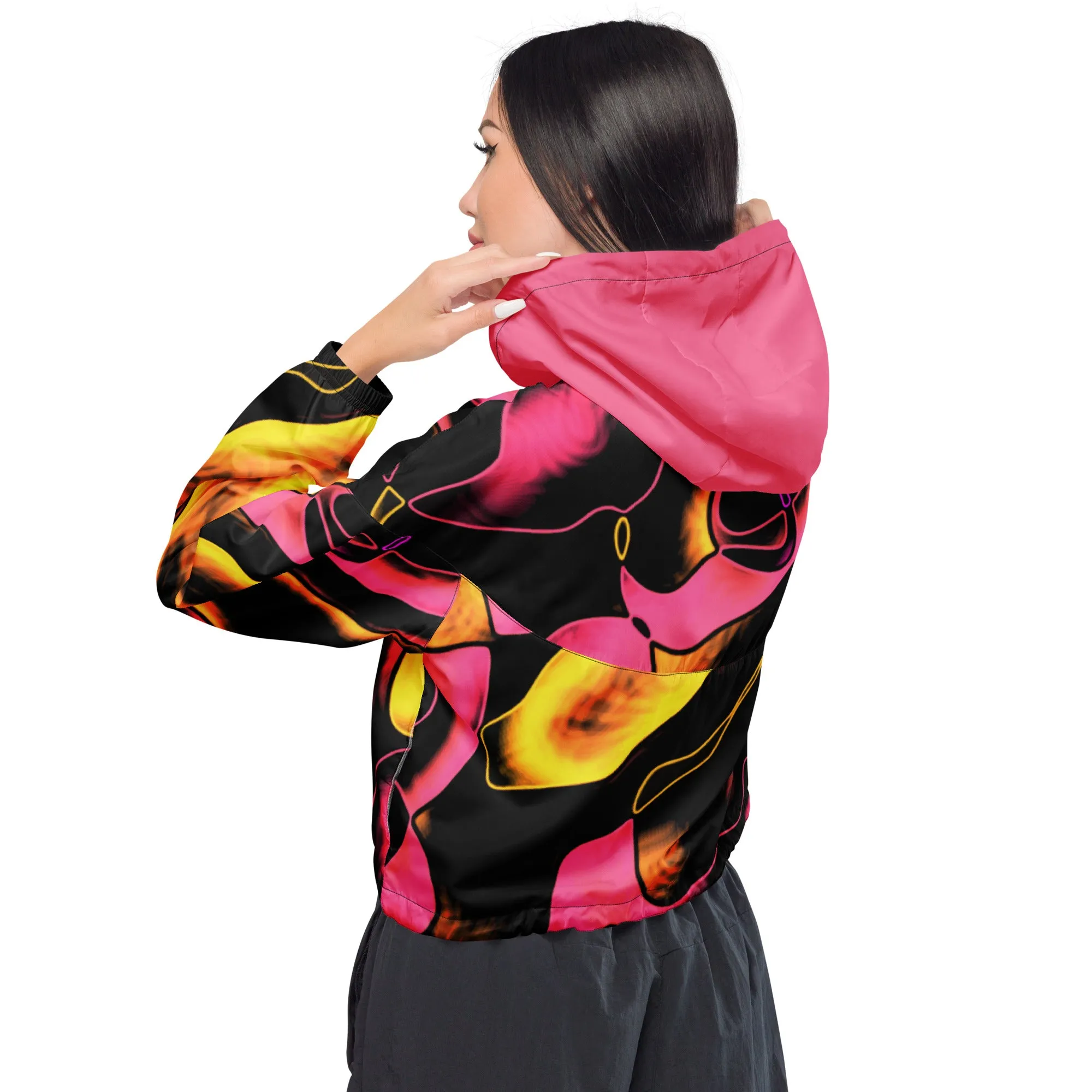 Women’s cropped windbreaker Pretty Pink